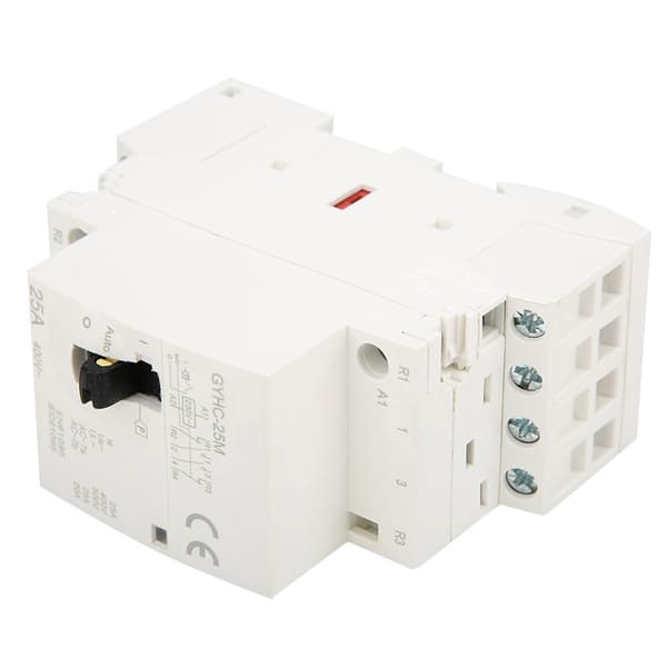 4P 25A 220V 50Hz DIN-rail AC Contactor Compatible with Household Use with Manual Control Switch 2NO 2NC