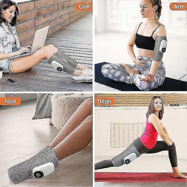 Benmassager (1-pak-hy) - Lægmassager til cirkulation og smertelindring, 3 intensitetsniveauer, 3 tilstande, varmefunktion, Type-C genopladelig pink