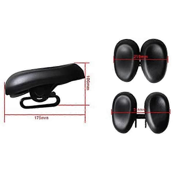 egnet til mænd og kvinder ergonomisk blød dobbeltpude næseløs cykelsadelpude black