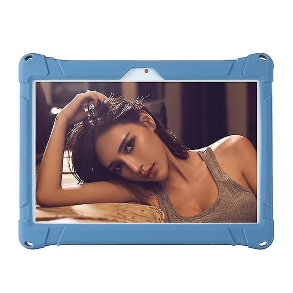 Universal Stødsikkert Silikone Cover Etui kompatibelt med 10 10.1 Tommer Android Tablet Pc Fan2346 Blue