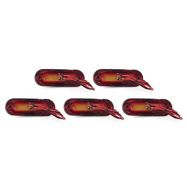 5 stk. 4 LED markeringslys for bil, lastebil, tilhenger, pickup 12V 24V rød