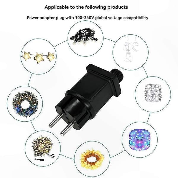 LED-strømforsyning 3,6W-adapter IP44 vanntett transformator for julelampe EU-plugg 3,5V Black