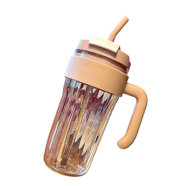Plastic Water Bottle Large Capacity Transparent Portable Handle Coffee Mug Water Cup for Home Office 920ml