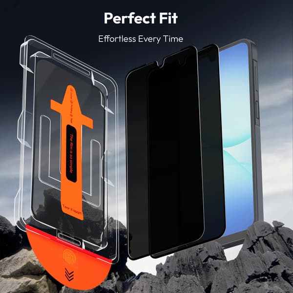 2-Pack Samsung A17 Privacy Screen Protector - Tempered Glass | [Automatic Installation] - Bubble-Free Samsung A17 Privacy