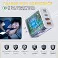 55W snabbladdare - Multi-område - 4 USB-portar - Kompatibel med iPhone, iPad, Samsung - Säkert skydd
