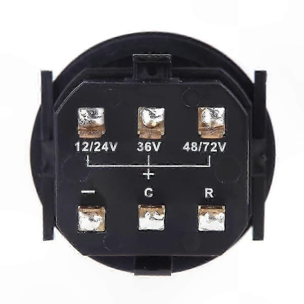 LED-batteristatusindikator med timetæller til 12V-72V-systemer Black