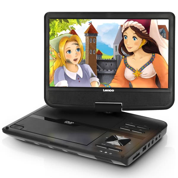 Portable 10-inch DVD Player with USB and Headphone Mount Svart 10