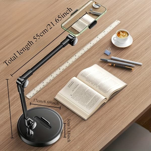 Durable Adjustable Iron Phone and Tablet Holder | Multi-Angle Desk Stand for Video Recording | Multifunctional Mobile Holder