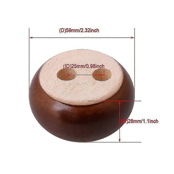 [13]4 stk. Træ Runde Flade Møbelfødder Ben 3*7cm Valnød WS6069