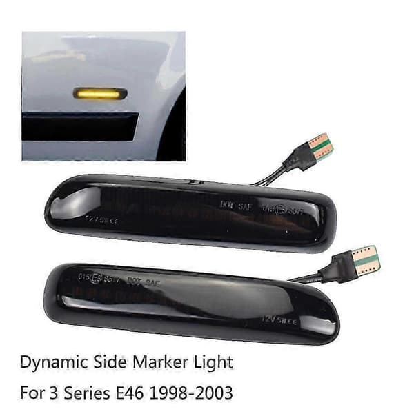 Bil Røget LED Dynamisk Sidelys Blinklys til 3-serie E46 Coupe 1997-2001 black