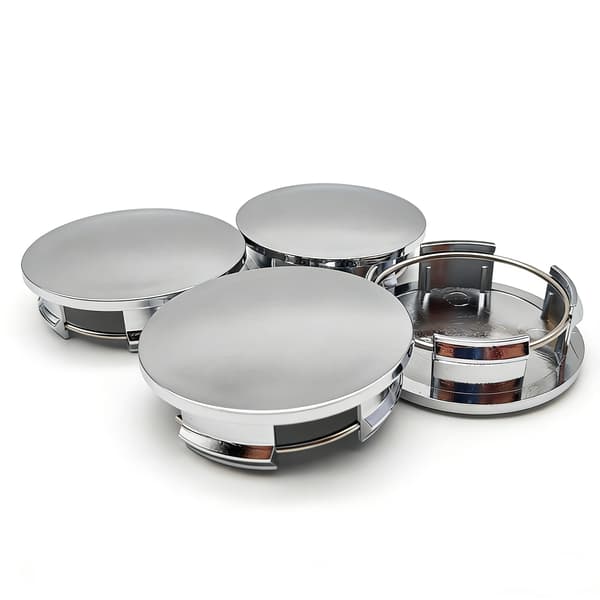 4-Pack Center Caps - Wheel Hub Emblem for Car Silver 57mm Silver 57mm Silver