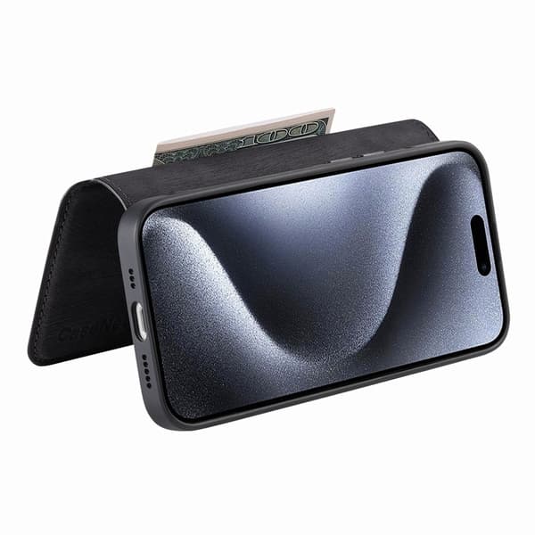 CASENEO MW-03 iPhone 14 Pro Pung Etui Kunstlæder - Sort