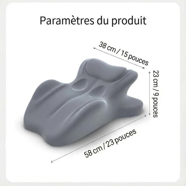 Ergonomic Pillow with Perfect 27° Angle, Multifunctional Memory Foam Wedge Pillow (Grey) Gris