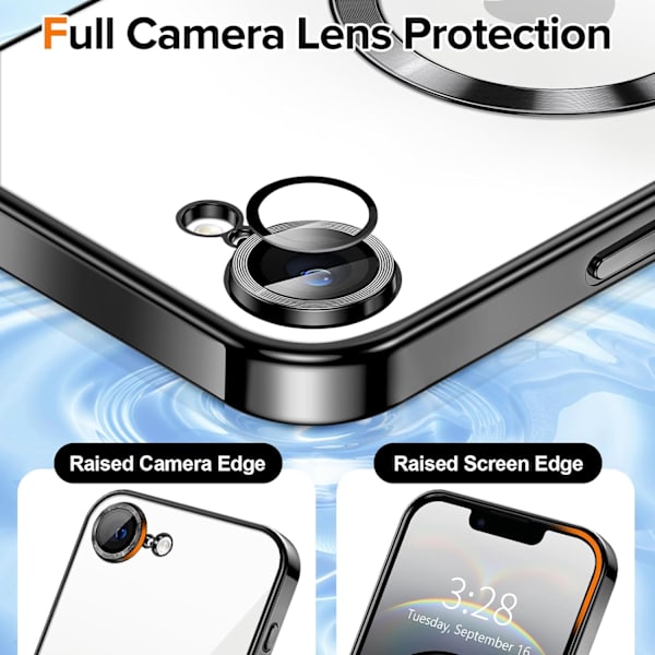iPhone 16e Case - Metallic Case with Magnetic Compatibility, Slim Design - Silver silver