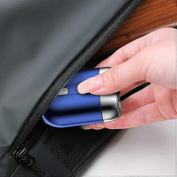 Elektrisk barberhøvel med dobbelthode for menn - Mini USB-barbermaskin, bærbar, vaskbar Silver