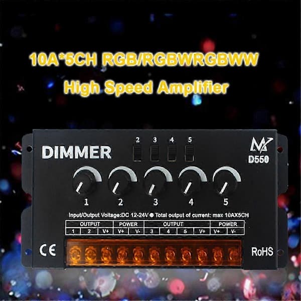 egnet for d550 rgbw rgbww led dimmer kontroller dc5-24v 10a 5ch