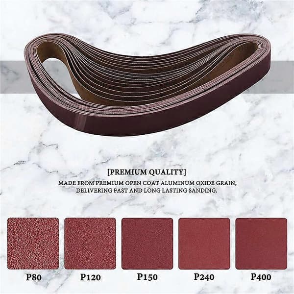 15 pcs 1x30 inch Aluminum Oxide Sanding Belts, Heavy Duty Sanding Belts, Multi-functional Sanding Belts for