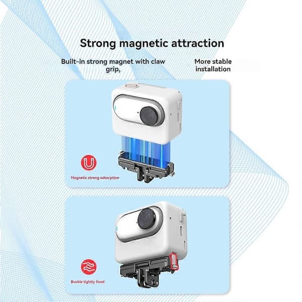 Til Insta360 GO 3/3s magnetisk hurtigmontering med variabelt dobbelt interface, hurtigudløsersæt Black