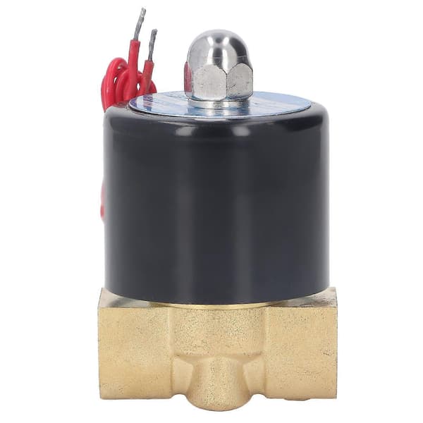Elektrisk magnetventil i messing, 1/2\" indvendigt gevind, normalt lukket, envejsflow til vand og olie, AC220V
