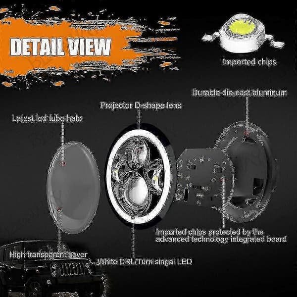 LED-frontlykter til Land Rover Defender 90 110 med E-merke