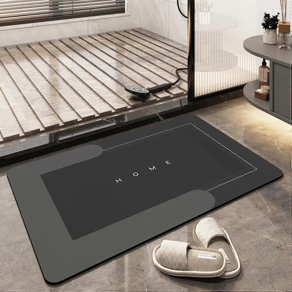 [13]Superabsorberende gulvmåtte, hurtigtørrende badeværelsesmåtte, enkel køkkendørmåtte, maskinvaskbar stor stuemåtte (40 x 60 cm) Rectangular Dark Gray