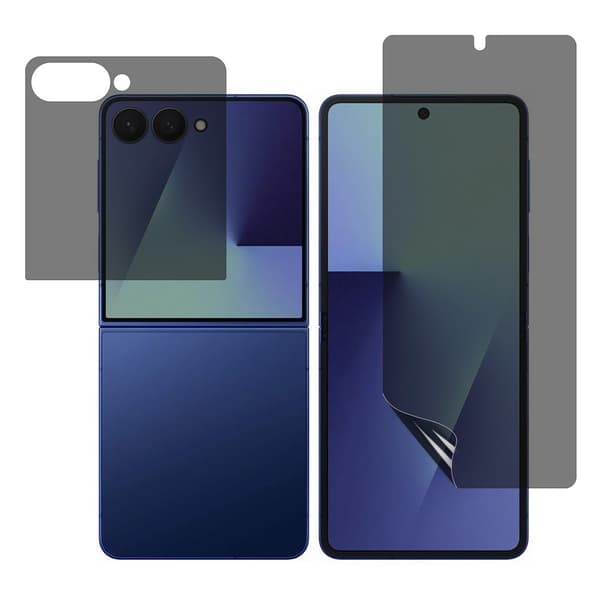 SKALO Samsung Z Flip7 Privacy Full Coverage Front+Back Screen Protector - Black Svart black