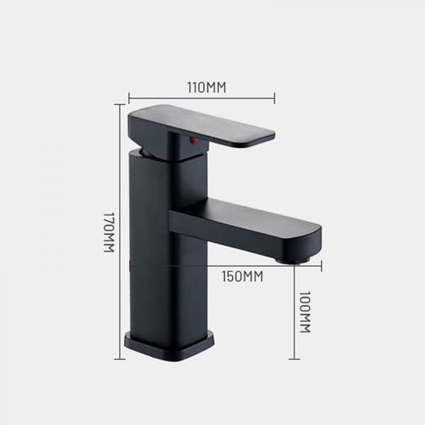 Matte Black Bathroom Faucet, Brass Body with Ceramic Disc Valve for Durability and Precision