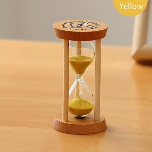 Rund træsandtimer - 3 minutters timeglassandur med glas