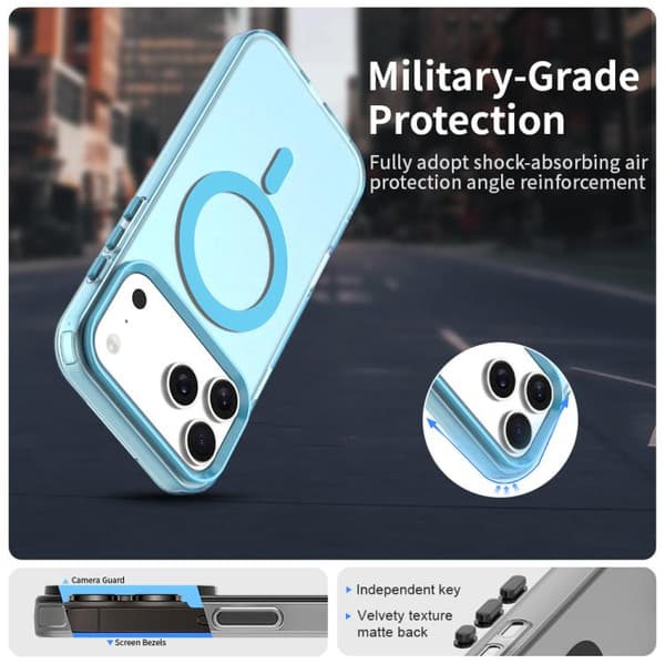iPhone 17 Pro Max Cover - Candy Magsafe PC Hybrid TPU Blå