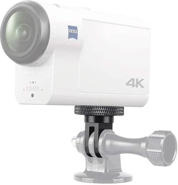 Tripodadapter Kameramonteringstilbehør Aluminiumadapter for montering av kameraer til Gopro-feste og andre actionkameraer (2 stk, svart) Xxf