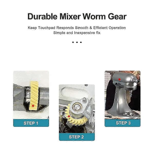 2 ST Mixer Ormgear Erstatning til Whirlpool & KitchenAid Mixere Ormgear Erstatningsdele 4162897 4169830 AP4295669 s202412121041 As Shown