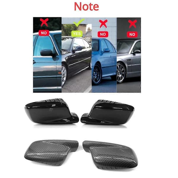 Lys svart sidespeildeksel for 3 7-serie E46 E65 E66 E67 745i 750i 760li 730li Black