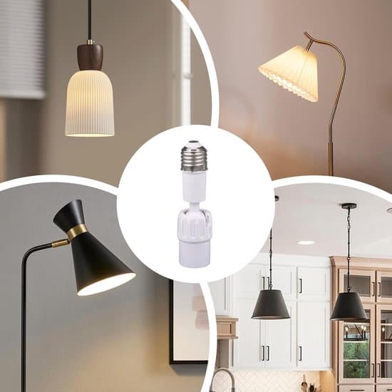 【13】E27 Lamp Holder Extender – 360° Adjustable – Flexible Socket Adapter for LED Bulbs – White – Set of 2