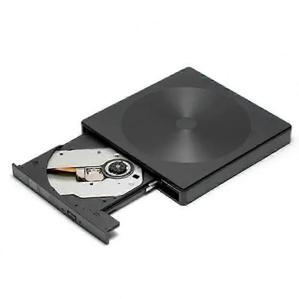 CD/DVD-lesing og -brenning USB3.0 ekstern optisk stasjon kompatibel med PC, bærbar datamaskin, notatbok Black