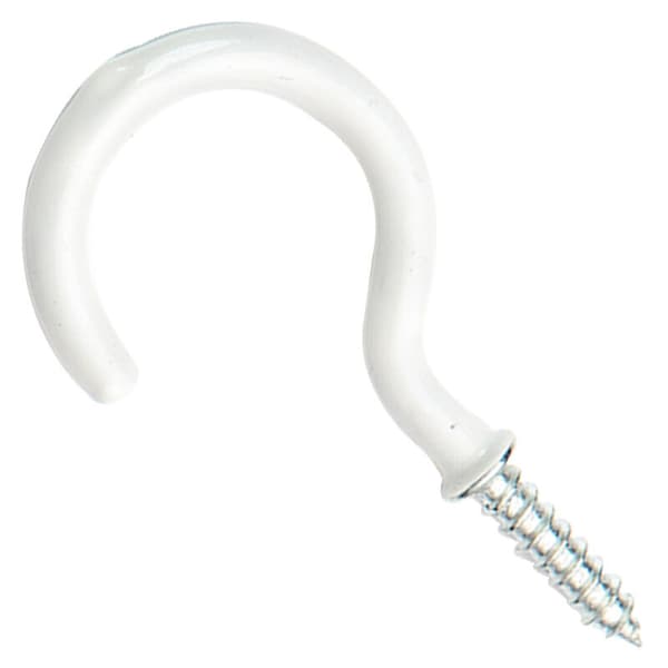 30 Pieces White Screw Hooks, 1/2 Inch Ceiling Hooks to Screw In