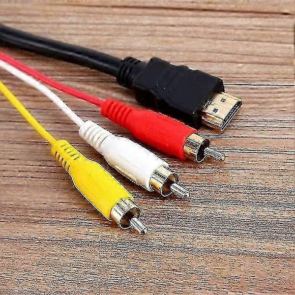 HDMI til RCA-kabeladapter 1,5M 5 fod 1080P han til 3 RCA AV lydvideokonverter