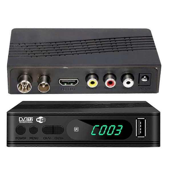 DVB-T2 TV-tuner Terrestrisk Satellitt TV-mottaker Digital TV-dekoder HEVC DVBT2 264 HD TV-bokser USB Set Top Box EU-plugg