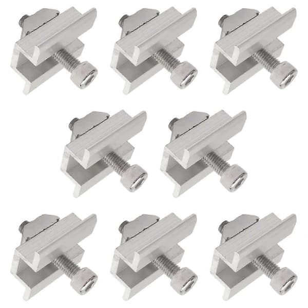 Säker PV-solpanelmontering: 8-pack solpanelmonteringsfästen, änd- och mittklämmor för 30 mm moduler Silver
