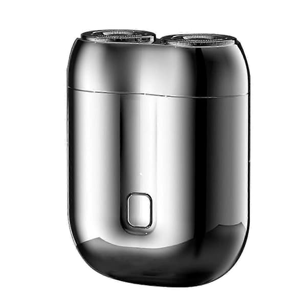Elektrisk barberhøvel med dobbelthode for menn - Mini USB-barbermaskin, bærbar, vaskbar Silver