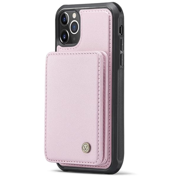 JEEHOOD J05 matkapuhelinkotelo iPhone 11 Prolle, nahkaa, vaaleanpunainen