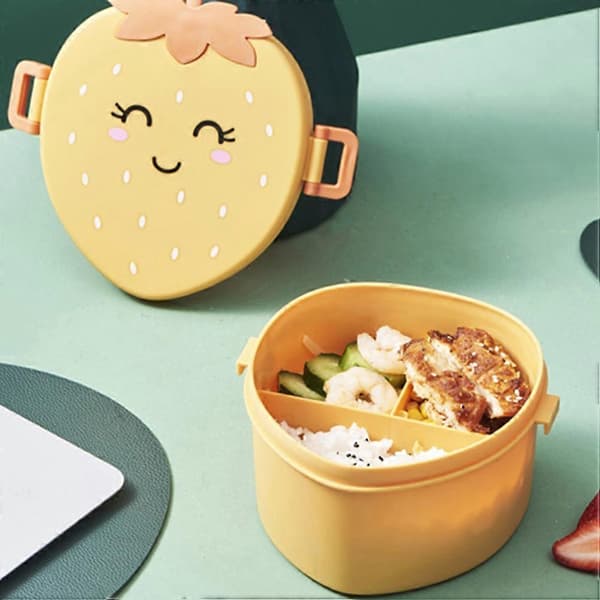 Matboks Lekkasjesikker Bento-boks Jordbærformet Måltidsboks Matlagringstilbehør