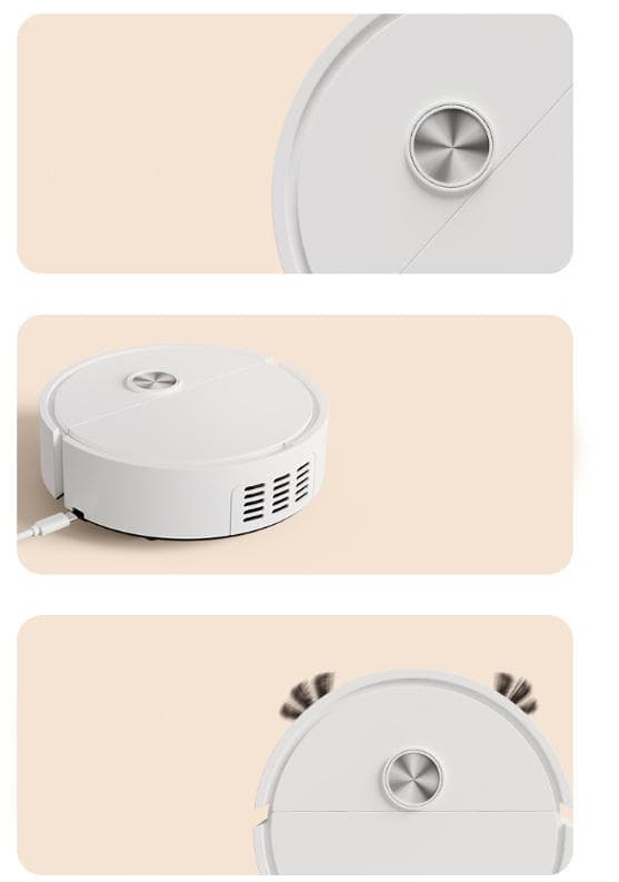 [13]Rechargeable Mini Robot Vacuum Cleaner with Mop, Compact Floor Cleaning Machine White