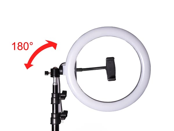 LED-ringlampe 26 cm 60W USB med stativ 220 cm og mobilholder 820
