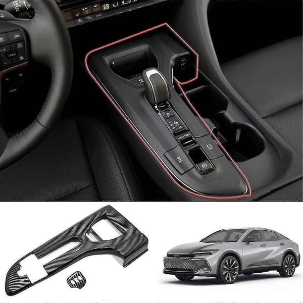 Til Crown 2023 2024 Lhd Abs Kulfiber Konsol Gearskifteknap Panel Cover Trim Interiør Tilbehør