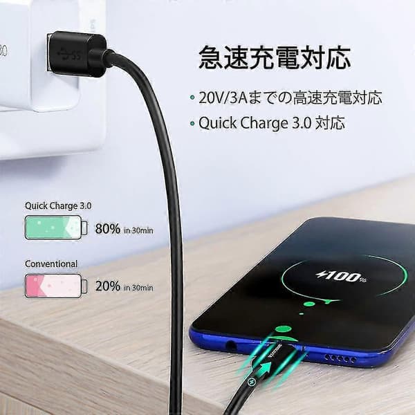 USB Typ C-laddningskabel USB-C USB-A 3.0-kabel för Xperia/Galaxy/LG/iPad Pro Macbook 1M