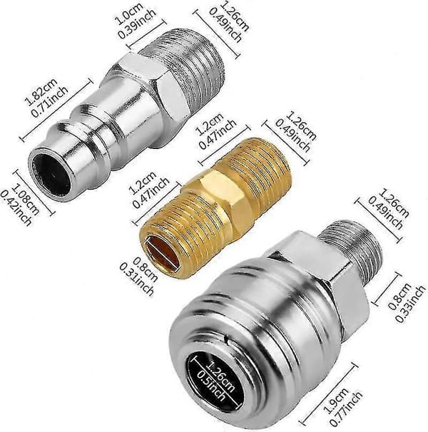 Trevägs lufttrycksregulator med mätare, 175psi 12bar 1/4 tum, kompatibel med luftkompressor