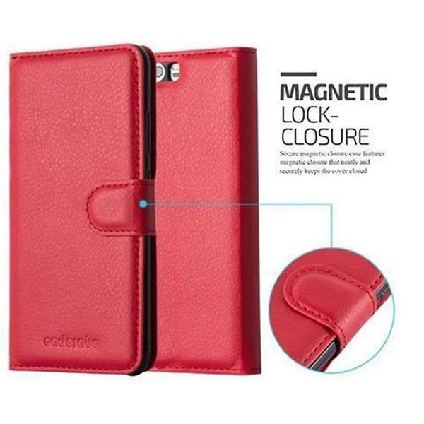 Huawei P10 -puhelinkotelo - korttipaikoilla ja jalustatoiminnolla CARMINE RED P10