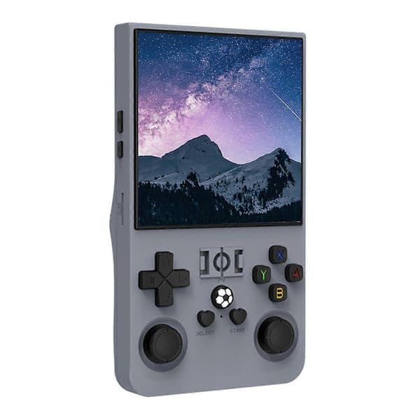 R36MAX Retro Spillekonsol 128GB 4.0 Tommer IPS Skærm til Linux System Bærbar Håndholdt Videoafspiller Forudindlæste Spil C Grey