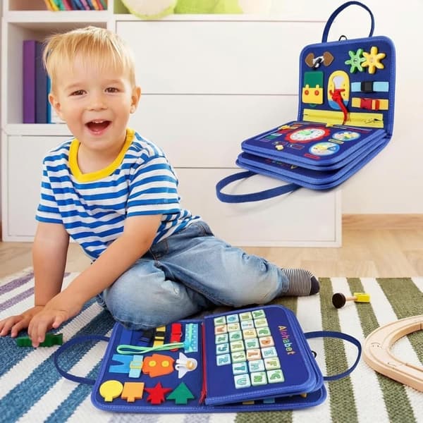 Montessori Aktivitetsbok för Barn - 8 sidor Blue blue