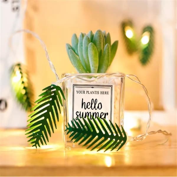 Juldekoration 2m 10 LED Nordisk dekorativ ljusslinga med simulerade tallbarr